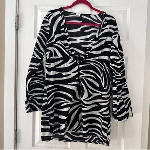 Ralph Lauren Black and White Zebra Pattern Top